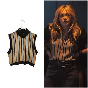 Yelena Belova black widow vest • ZARA striped sweater vest